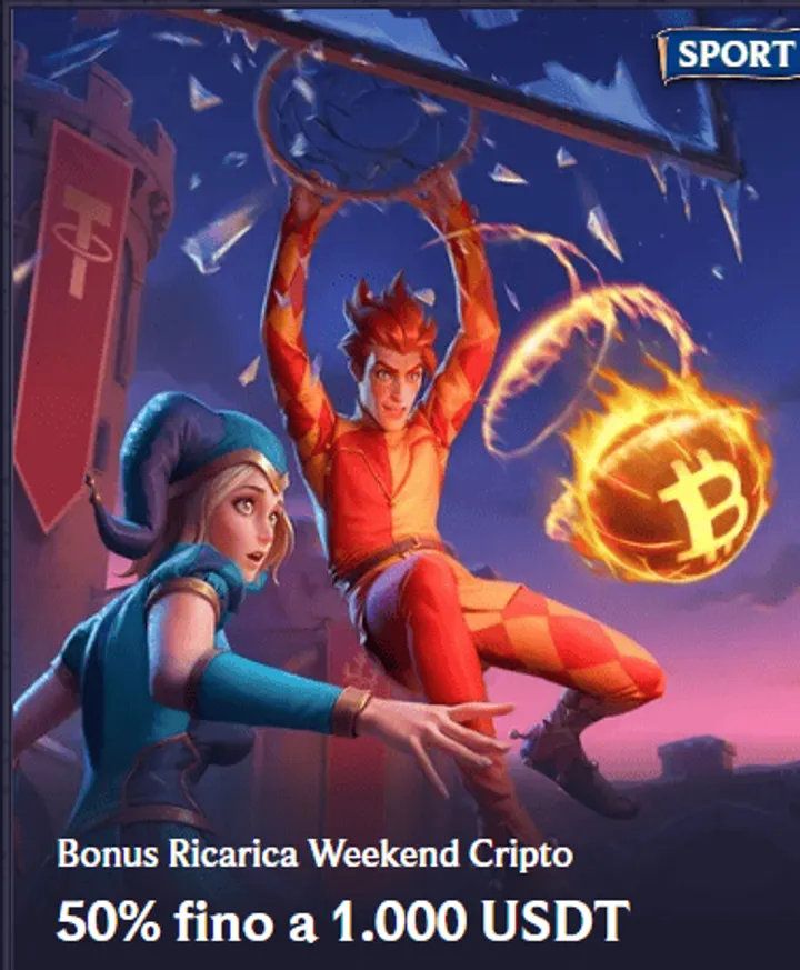 Bonus ricarica weekend cripto 50 fino a 1000 usdt